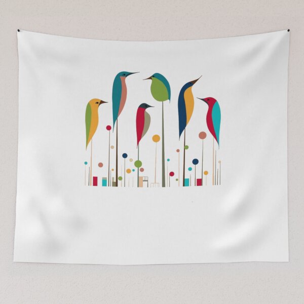 Item preview, Retro Mid-Century Modern Birds 50s 60s Style designed and sold by alvablakefg.