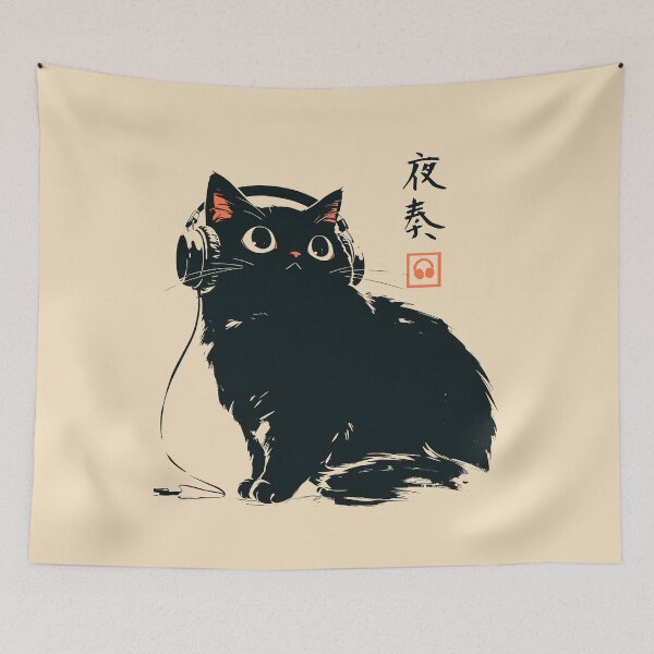 Item preview, Night Beats Black Cat Headphones Japanese designed and sold by mustbewhy.