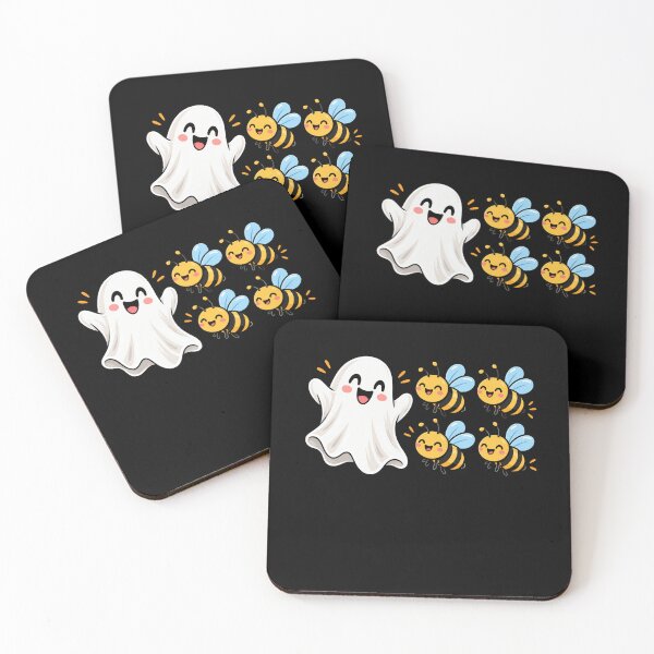 Item preview, Cute Ghost and Bees Halloween Illustration designed and sold by ROUX-ART.