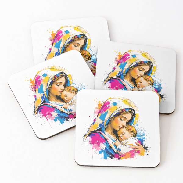 Artikelvorschau, Heilige Maria und das Jesuskind – Digitales Gemälde im Pop-Art-Stil entworfen und verkauft von Collymore.