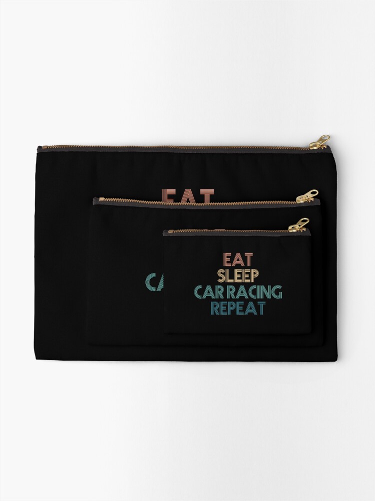 Thumbnail 2 of 4, Zipper Pouch, Eat Sleep Car Racing Repeat - Gift For Car Racing Fans designed and sold by kindxinn.