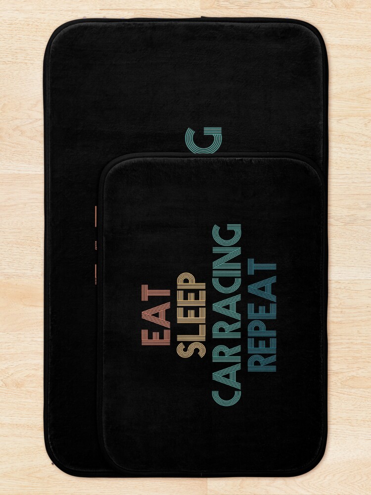 Thumbnail 5 of 6, Bath Mat, Eat Sleep Car Racing Repeat - Gift For Car Racing Fans designed and sold by kindxinn.