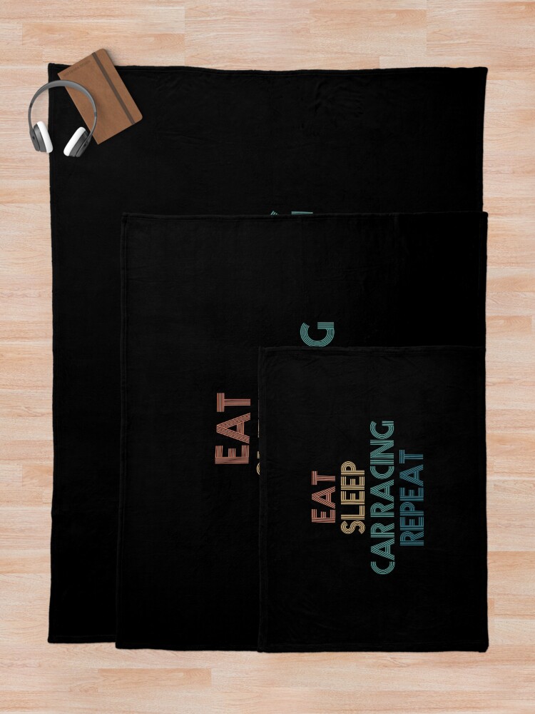 Thumbnail 5 of 6, Throw Blanket, Eat Sleep Car Racing Repeat - Gift For Car Racing Fans designed and sold by kindxinn.