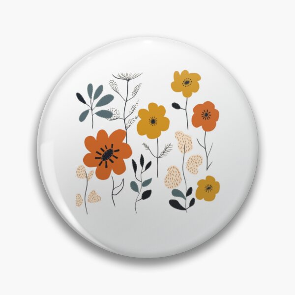 Item preview, Orange And Yellow Mid Century Flowers designed and sold by alvablakefg.