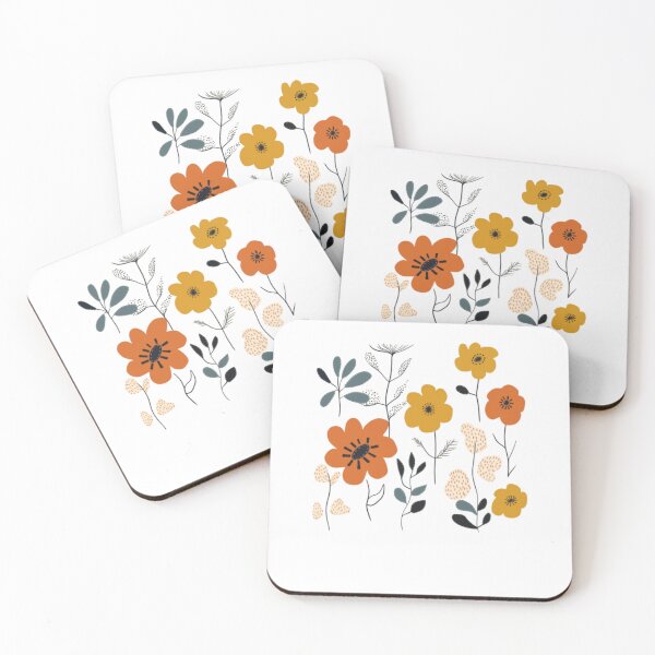 Item preview, Orange And Yellow Mid Century Flowers designed and sold by alvablakefg.