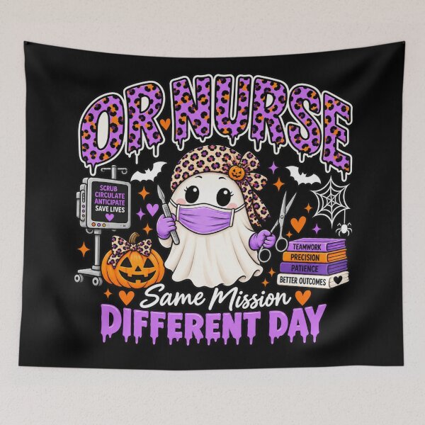 Item preview, Halloween OR Nurse Leopard Print Throw Blanket designed and sold by ClinicalHubs.