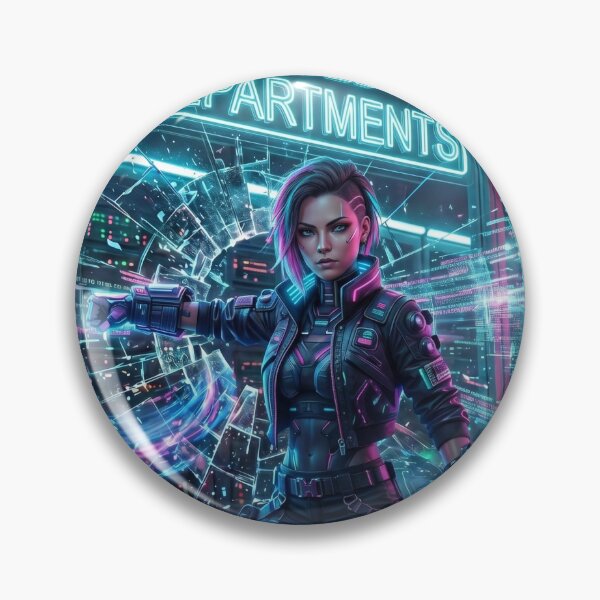 Item preview, Shatter the Silos - Cyberpunk Hacker Breaking Barriers designed and sold by Zen Motif Japan.