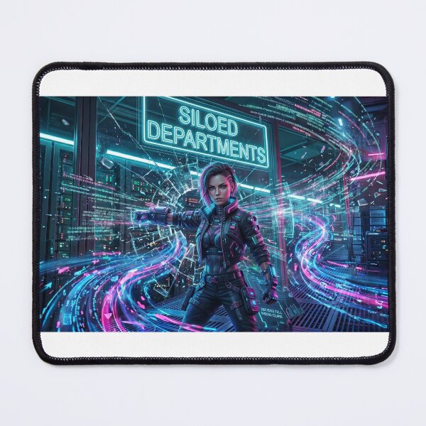 Item preview, Shatter the Silos - Cyberpunk Hacker Breaking Barriers designed and sold by Zen Motif Japan.