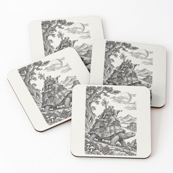 Item preview, Wandering Druid Tortoise Rider Vintage Fantasy Art designed and sold by AmiGraph.