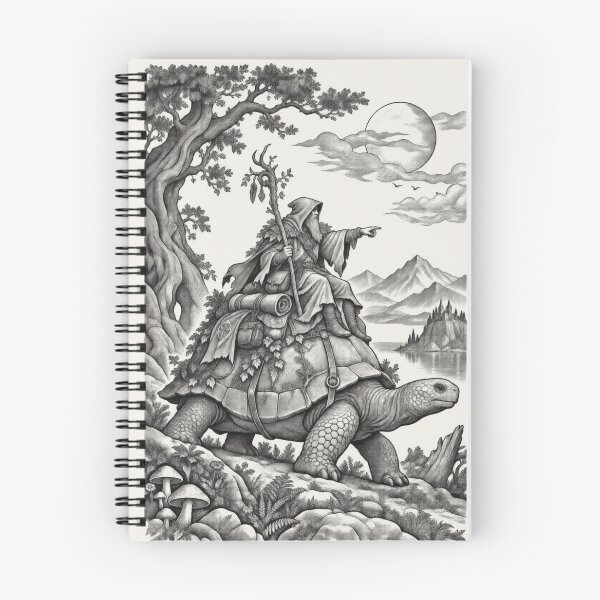 Item preview, Wandering Druid Tortoise Rider Vintage Fantasy Art designed and sold by AmiGraph.