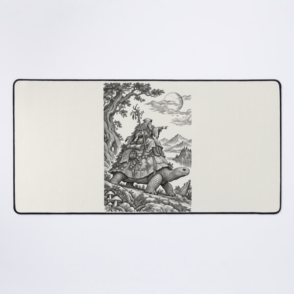 Item preview, Wandering Druid Tortoise Rider Vintage Fantasy Art designed and sold by AmiGraph.