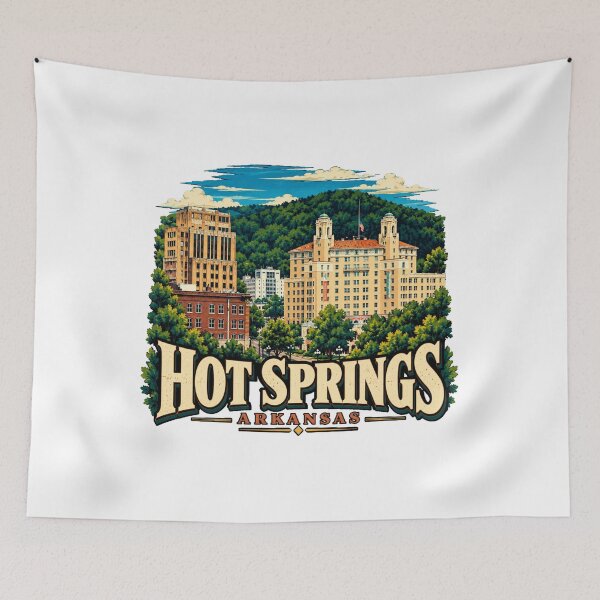 Item preview, Vintage Hot Springs Arkansas Travel Souvenir Landmark Gift designed and sold by MichaeIRellov.