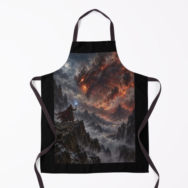 Item preview, Wizard Facing Colossal Lava Dragon Over Volcanic Mountains Under Moonlight — Epic Magic Battle Scene designed and sold by portokalis.