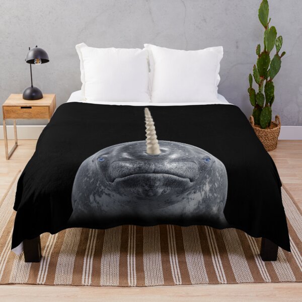 Item preview, Narwhal Face Portrait Blue Eyes Arctic Whale Art designed and sold by cabana.space.