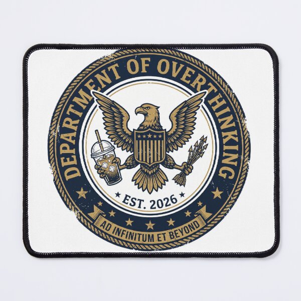 Item preview, Overthinking Official Seal designed and sold by CrazyRedBubble1.