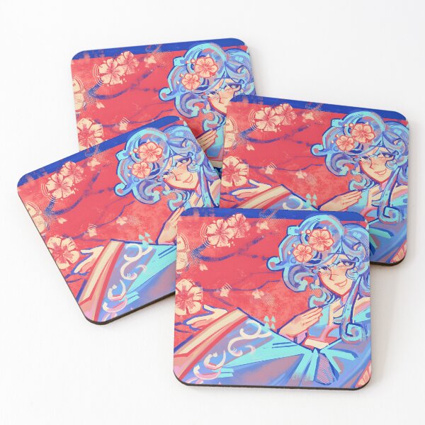 Item preview, Floral Blue Hair Anime Kimono Portrait designed and sold by PlocherM.