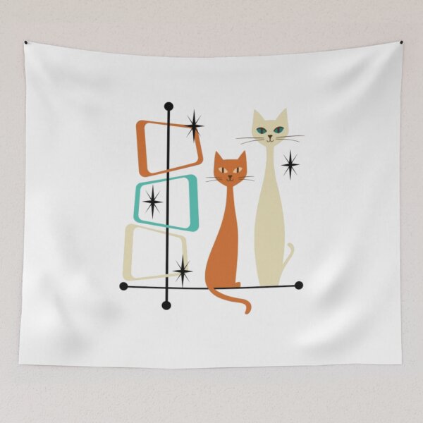 Item preview, Retro Mid-Century Modern Cats 50s 60s Style designed and sold by alvablakefg.