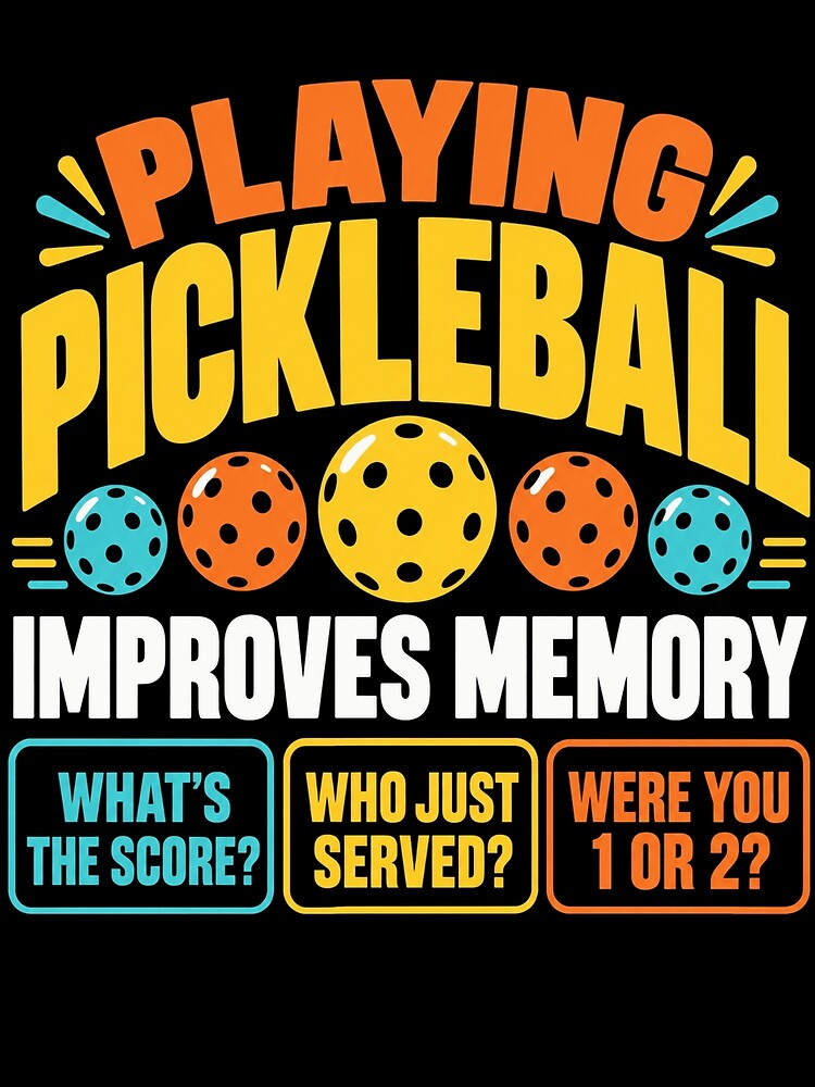 Thumbnail 3 of 3, Scarf, Pickleball Humor Improves Memory designed and sold by ROUX-ART.