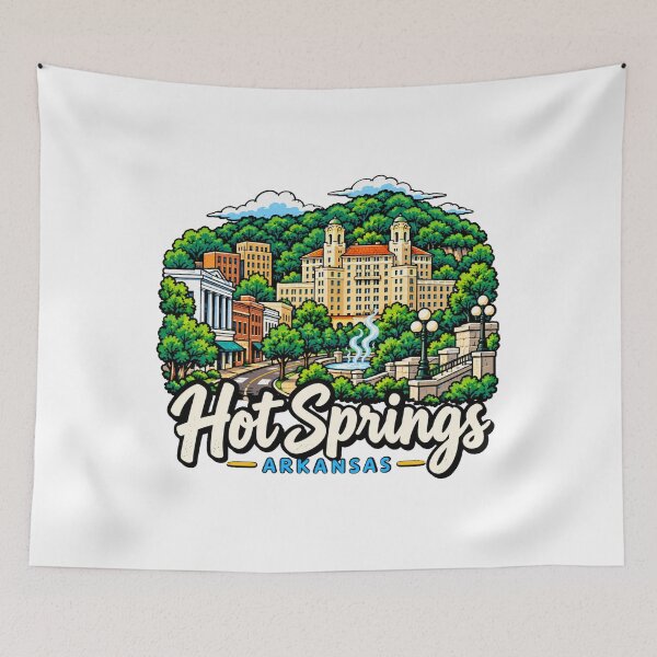 Item preview, Hand Drawn Hot Springs Arkansas Travel Souvenir Landmark Gift designed and sold by MichaeIRellov.