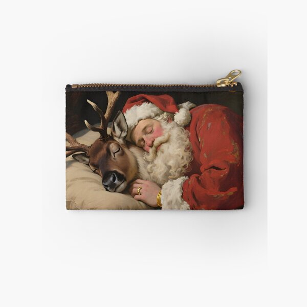Item preview, Sleeping Santa and Reindeer Christmas Art designed and sold by Connys Colorful World.