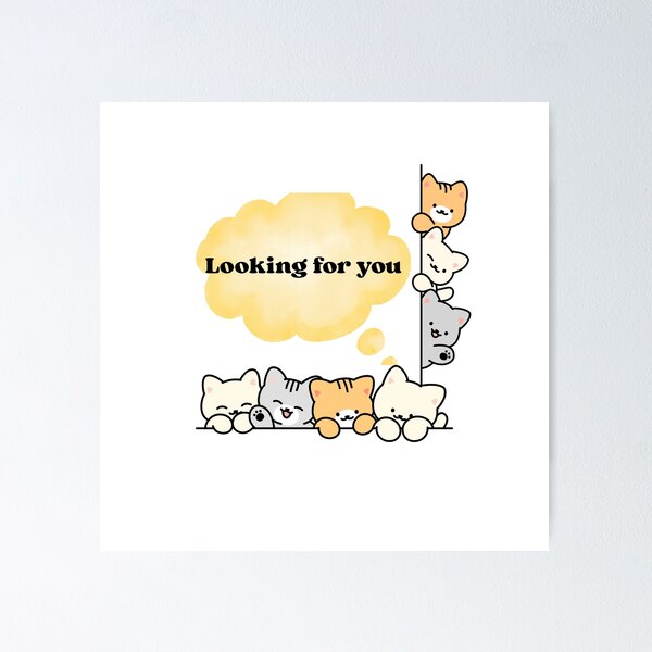 Item preview, ? Looking for You – Cute Cat Friends designed and sold by Eshopss.