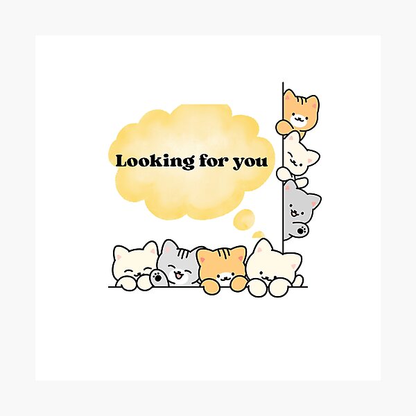 Item preview, ? Looking for You – Cute Cat Friends designed and sold by Eshopss.