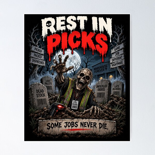 Item preview, Rest in Picks – Funny Warehouse Halloween Horror Design designed and sold by KeeganDykes.