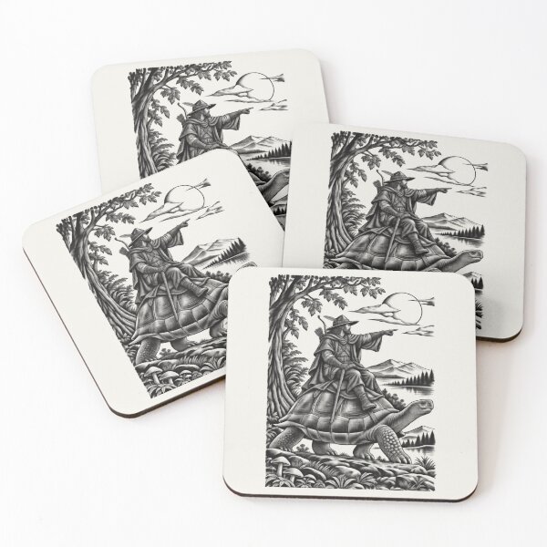 Item preview, Forest Ranger Tortoise Rider Vintage Fantasy Art designed and sold by AmiGraph.