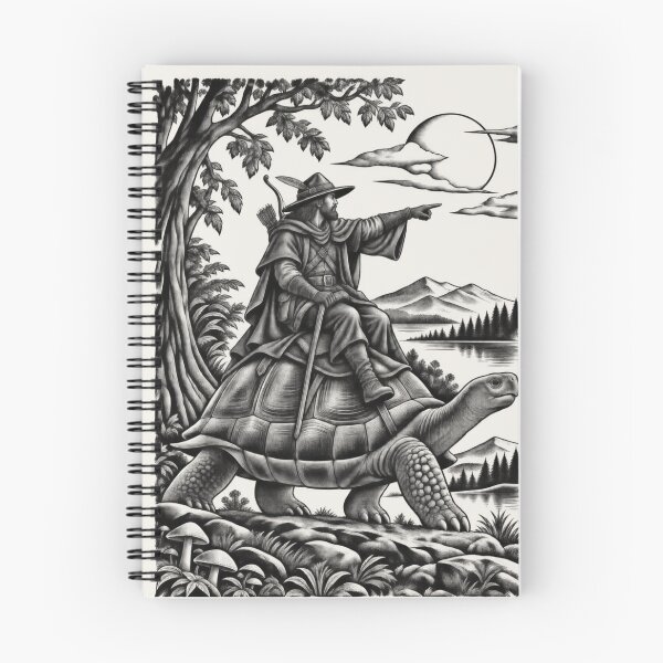 Item preview, Forest Ranger Tortoise Rider Vintage Fantasy Art designed and sold by AmiGraph.
