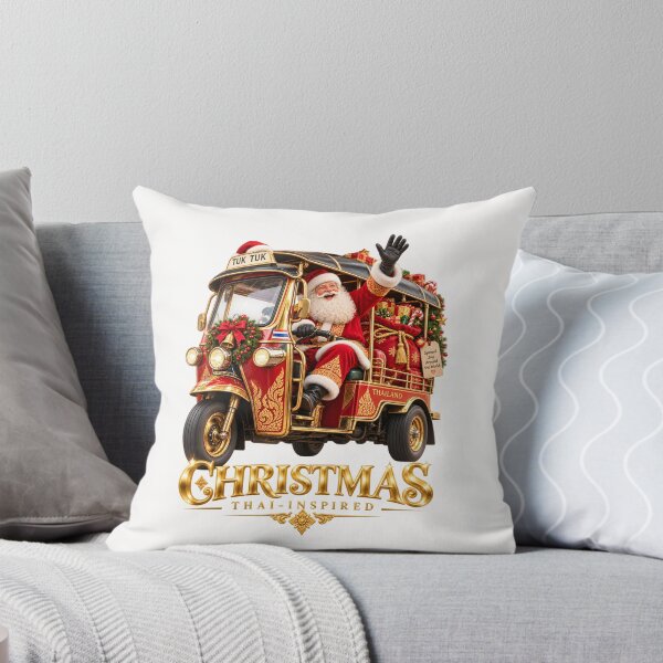 Item preview, Funny Thai Christmas Tuk Tuk Santa Claus Design – Unique Holiday Gift for Thailand Travel Lovers designed and sold by Fur Damage Co. | Funny Husky Designs.