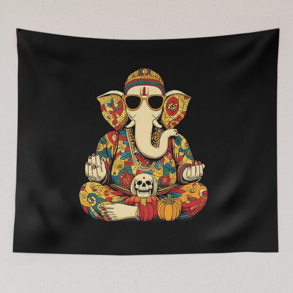 Item preview, Cool Elephant Halloween Skull Blessing Pumpkin Pop Art designed and sold by PANNARUK THAILAND.