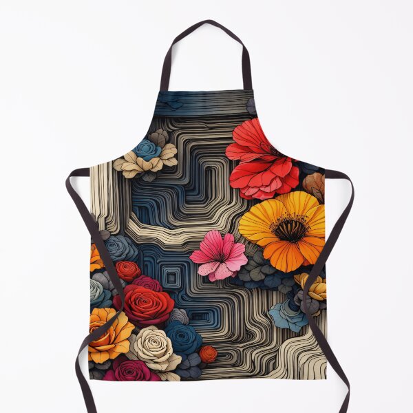 Item preview, Abstract Floral Labyrinth with Colorful Flowers – Modern Botanical Geometric Art Print designed and sold by Kaleidoscope Print.