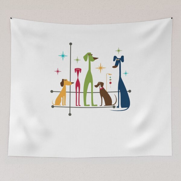 Item preview, Retro Mid-Century Modern Dogs 50s 60s Style designed and sold by alvablakefg.