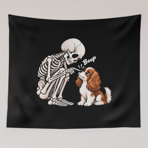 Item preview, Funny Skeleton Cavalier King Charles Spaniel Dog Boop Halloween Design Mom Dad designed and sold by rafaeltto.
