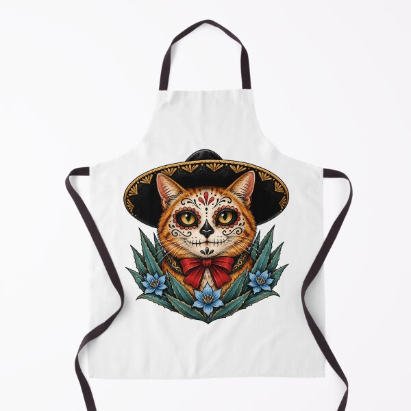 Item preview, Day of the Dead Catrin Ginger Tabby Cat Art designed and sold by Old's Cool Cat Studio.