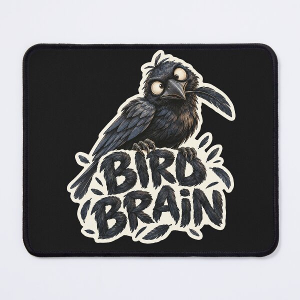 Item preview, Funny Bird Brain Crow Humor Bird Nerd Sticker designed and sold by KaBaRen.