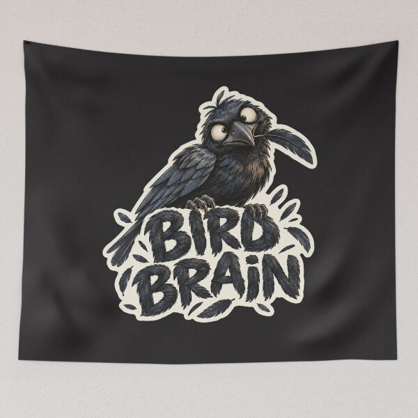 Item preview, Funny Bird Brain Crow Humor Bird Nerd Sticker designed and sold by KaBaRen.