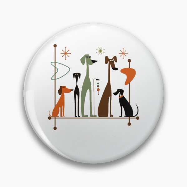 Item preview, Retro Mid-Century Modern Dogs 50s 60s Style designed and sold by alvablakefg.