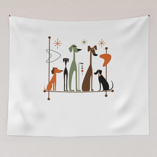 Item preview, Retro Mid-Century Modern Dogs 50s 60s Style designed and sold by alvablakefg.