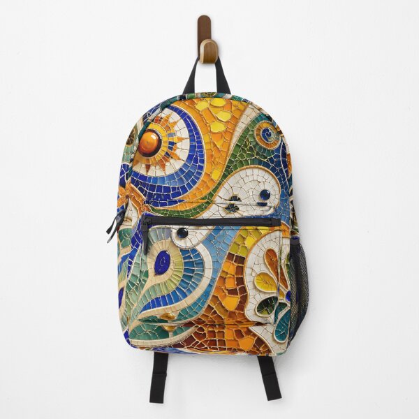 Item preview, Gaudi Inspired Vivid Ceramic Mosaic Sun Flower Trencadís Pattern designed and sold by GrinGalore.