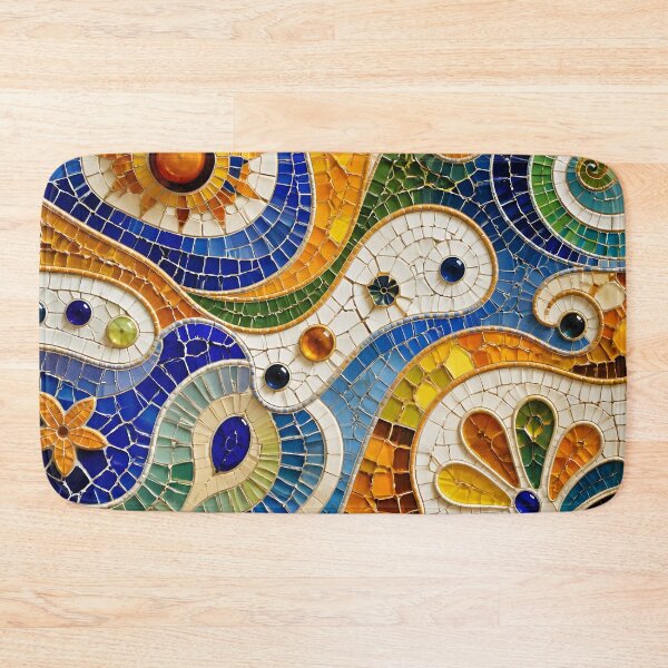 Item preview, Gaudi Inspired Vivid Ceramic Mosaic Sun Flower Trencadís Pattern designed and sold by GrinGalore.