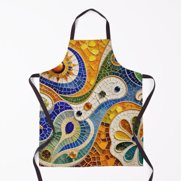 Item preview, Gaudi Inspired Vivid Ceramic Mosaic Sun Flower Trencadís Pattern designed and sold by GrinGalore.