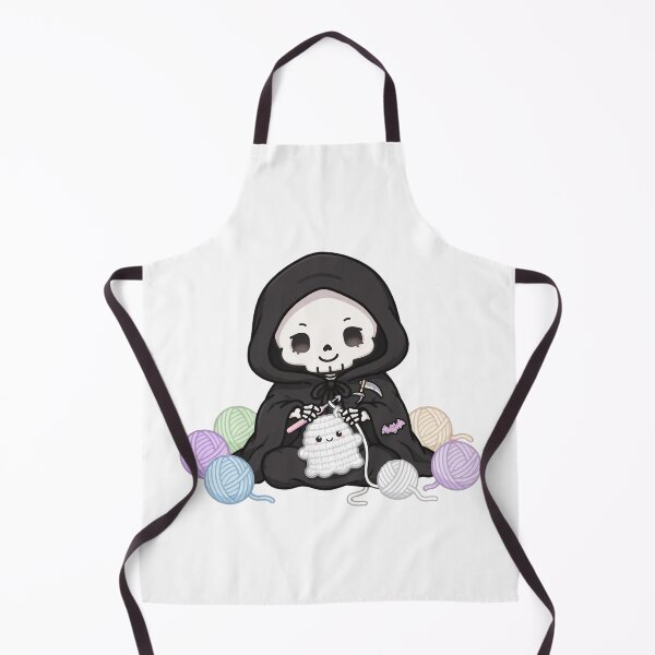 Item preview, Grim Reaper Crochet Club | Cute Goth Crocheting Ghost designed and sold by HealingEraInk.