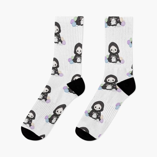 Item preview, Grim Reaper Crochet Club | Cute Goth Crocheting Ghost designed and sold by HealingEraInk.