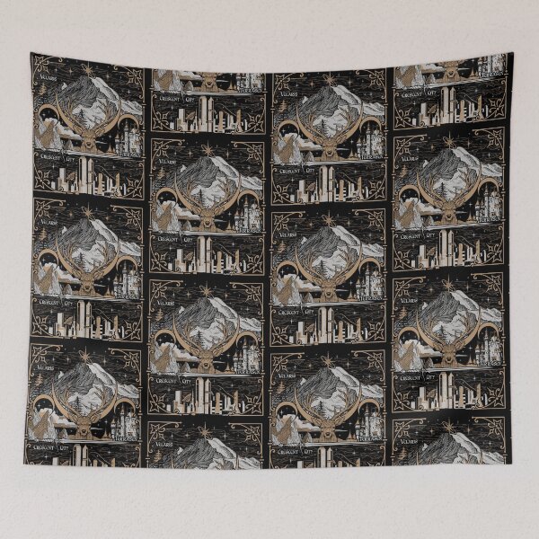 Item preview, Sarah J Maas Fantasy Realms Mountain Deer Cityscape designed and sold by Glow-Paw-Studio.