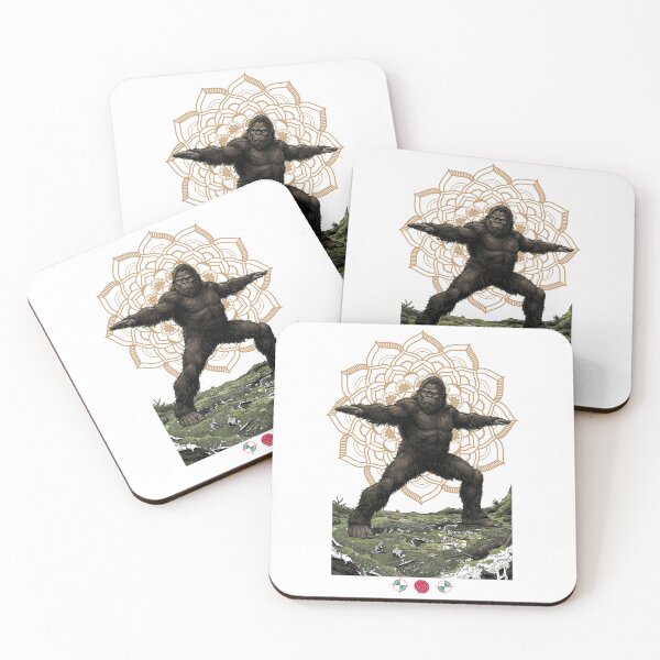 Item preview, Warrior II Bigfoot Yoga Funny Sasquatch Forest Pose designed and sold by Whimsy Trail Co.