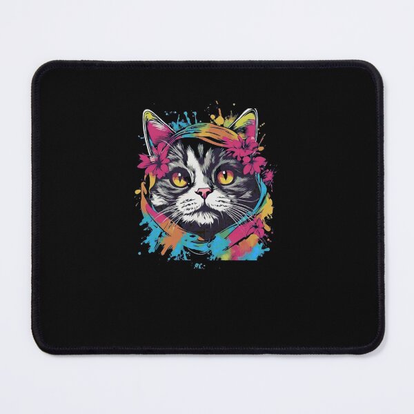 Item preview, Colorful Watercolor Cat Splatter Art Cute Kitten designed and sold by rupkewhuezofkhn.