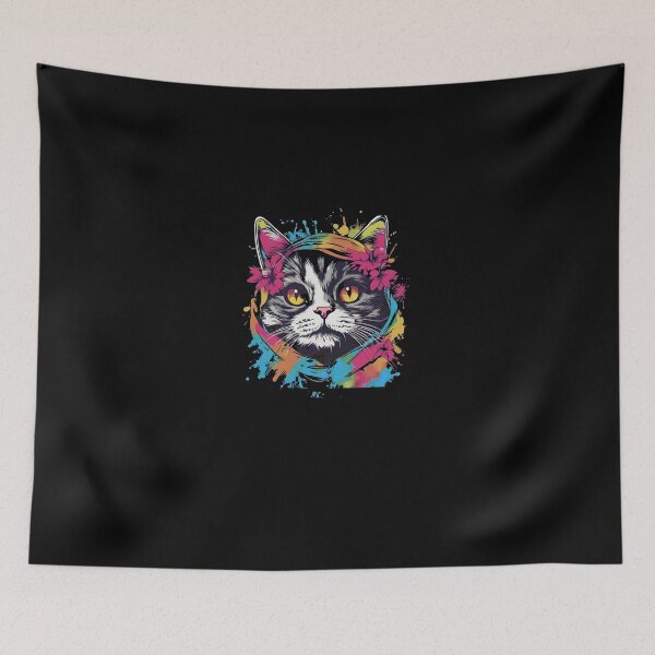 Item preview, Colorful Watercolor Cat Splatter Art Cute Kitten designed and sold by rupkewhuezofkhn.