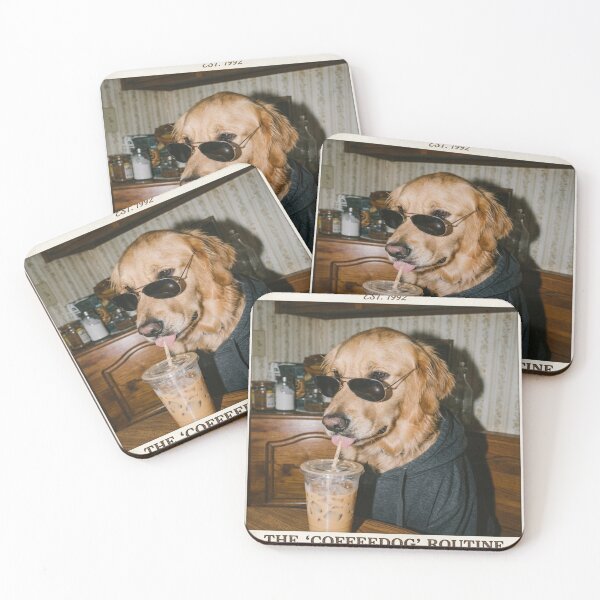 Item preview, Golden Retriever Iced Coffee Polaroid Vintage Dog designed and sold by creativerooney.