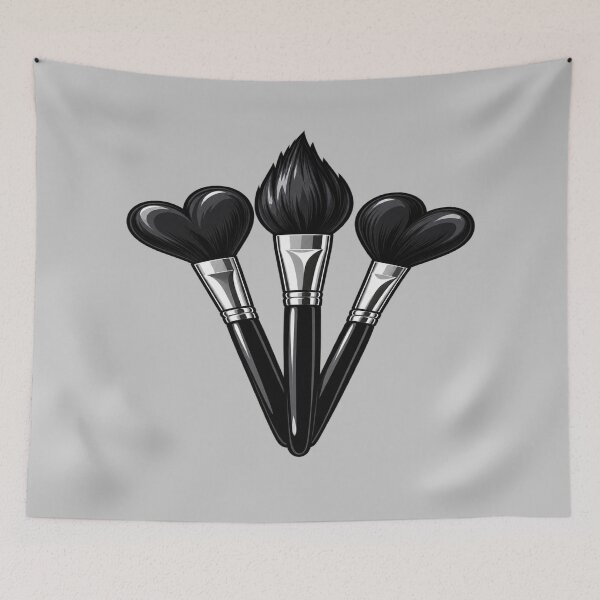 Item preview, Black Heart Makeup Brushes designed and sold by Hari Arts.